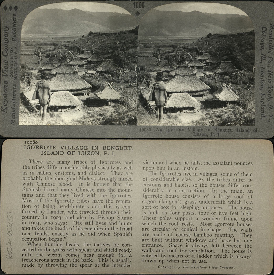 An Igorrote [Igorot] Village in Benguet, Island of Luzon, P. I.